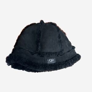 UGG Black Shearling Bucket Hat